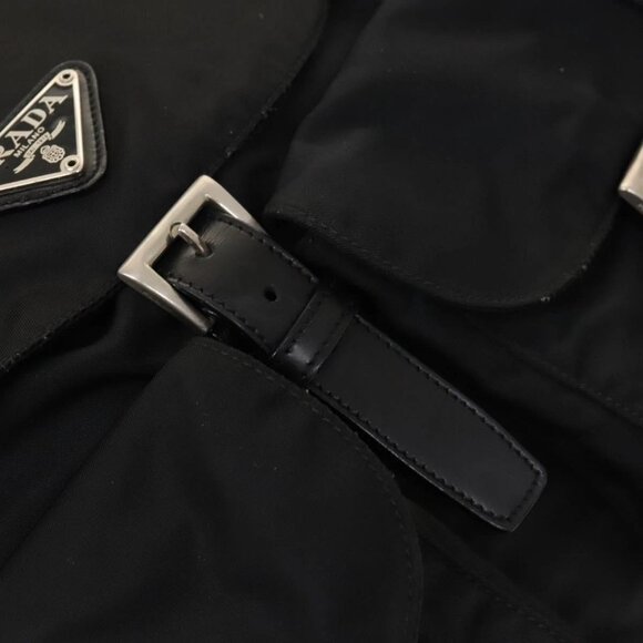PRADA Backpack Nylon Black Silver Auth main image 5